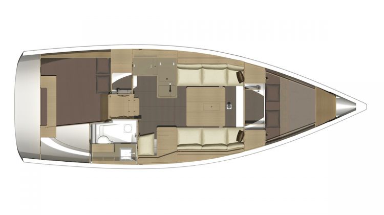 Dufour 350 - 2 Cabin Layout